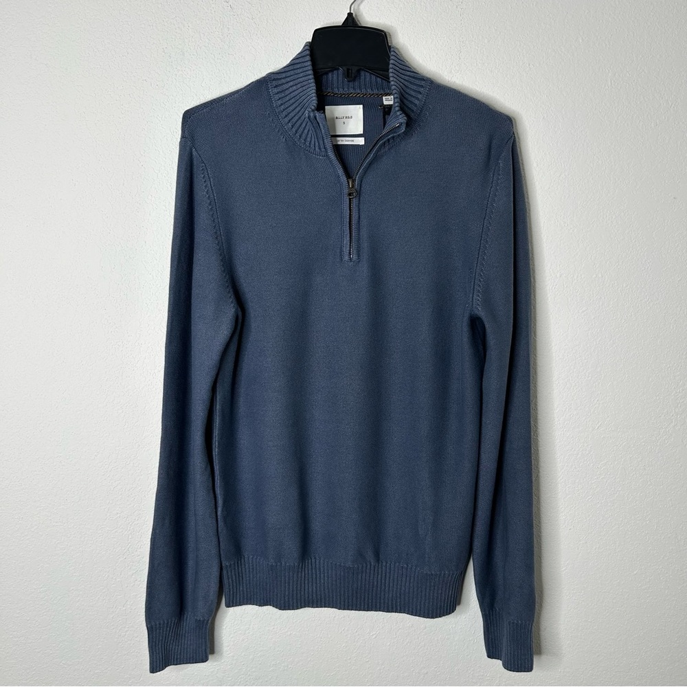 NWT Billy Reid Men's Dark Navy Blue Pullover Cotton Cashmere Blend Small